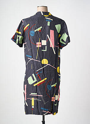 Robe mi-longue imprimé fantaisie manches courtes gris NICE THINGS femme