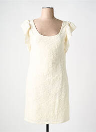 Robe mi-longue manches courtes manches courtes beige VILA femme