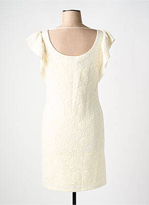 Robe mi-longue manches courtes manches courtes beige VILA femme