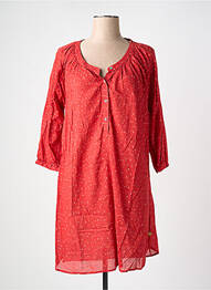 Robe mi-longue manches 3/4 manches 3/4 rouge BOHEMIAN CHIQUE femme