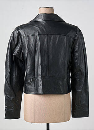 Veste en cuir finition intérieure doublure satiné noir VILA femme