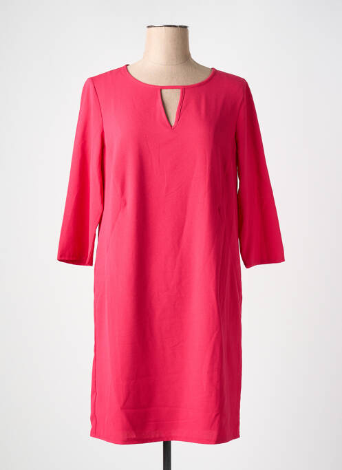Robe mi-longue manches 3/4 manches 3/4 rose STREET ONE femme