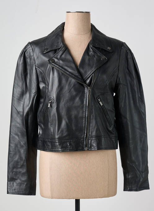Veste en cuir noir VILA pour femme