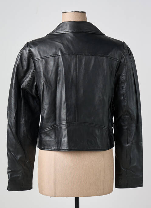 Veste en cuir noir VILA pour femme