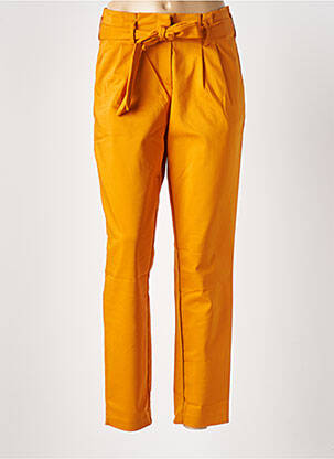 Pantalon droit coupe carotte taille haute orange VILA femme