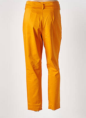 Pantalon droit tissage popeline taille haute orange VILA femme