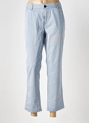 Pantalon 7/8 tissage popeline taille normale bleu CKS femme