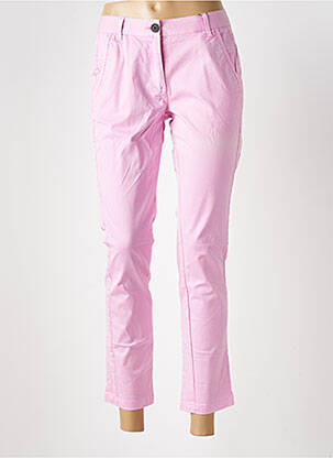 Pantalon 7/8 tissage popeline taille normale rose CKS femme