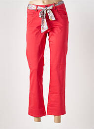 Pantalon 7/8 stretch taille normale rouge PARA MI femme