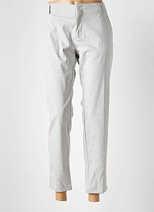 Pantalon 7/8 taille à pinces taille normale gris REIKO femme