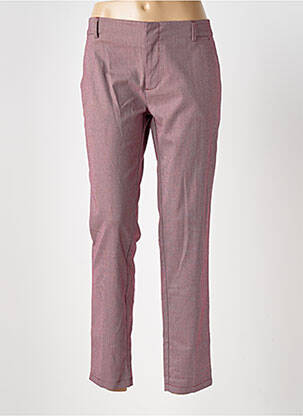 Pantalon 7/8 taille à pinces taille normale rouge REIKO femme