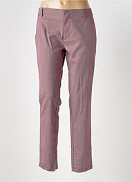 Pantalon 7/8 taille à pinces taille normale rouge REIKO femme