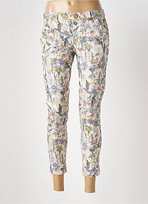 Pantalon 7/8 stretch taille basse beige REIKO femme