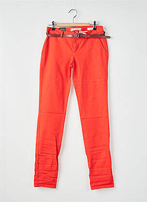 Pantalon chino tissage popeline taille normale rouge SCOTCH & SODA femme
