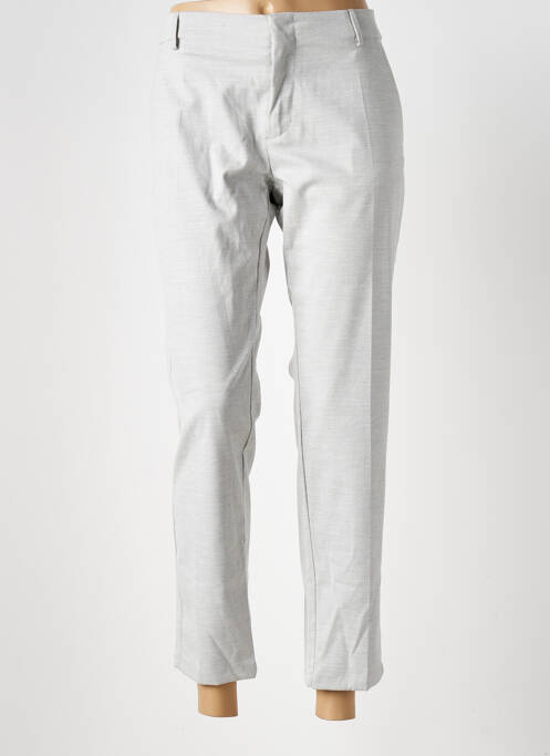 Pantalon 7/8 taille à pinces taille normale gris REIKO femme