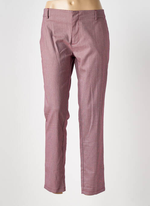 Pantalon 7/8 taille à pinces taille normale rouge REIKO femme