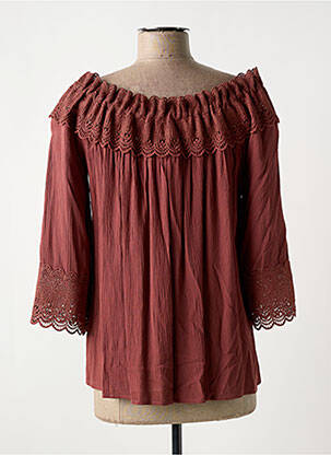 Blouse manches 3/4 manches 3/4 marron CREAM femme