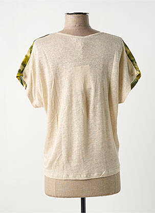 T-shirt col v manches courtes vert LA FÉE ATELIER BY LA FÉE MARABOUTÉE femme