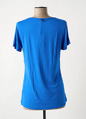 T-shirt col v manches courtes bleu MALOKA femme