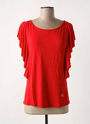 T-shirt stretch manches courtes rouge MALOKA femme