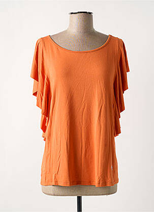 T-shirt stretch manches courtes orange MALOKA femme