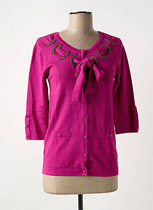 Gilet manches longues col rond violet SPARKLE BY ETINCELLE femme