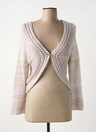 Gilet manches longues manches 3/4 rose MAILLE LOVE femme