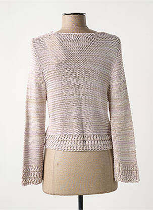 Gilet manches longues manches 3/4 rose MAILLE LOVE femme