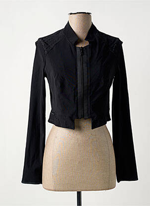 Veste casual col rond noir E-BRYDE femme