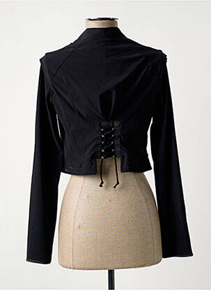 Veste casual col rond noir E-BRYDE femme