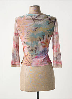 Top imprimé fantaisie manches 3/4 rose M BY AMOUR femme