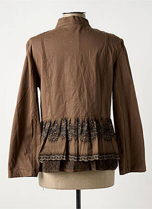 Veste chic fausses poches marron ACQUAVERDE femme