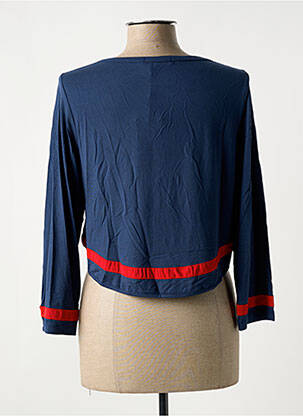 Gilet manches longues col rond bleu MALOKA femme