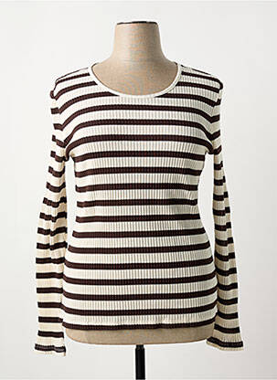 Pull stretch manches longues beige CREAM femme