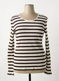 Pull stretch manches longues beige CREAM femme