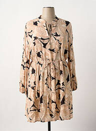 Robe mi-longue coupe fluide manches longues rose RINO & PELLE femme