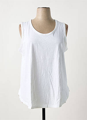 Débardeur stretch sans manche blanc ORIENTIQUE NATURALLY femme