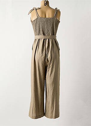 Combi-pantalon tissage crêpe sans manche marron CREAM femme