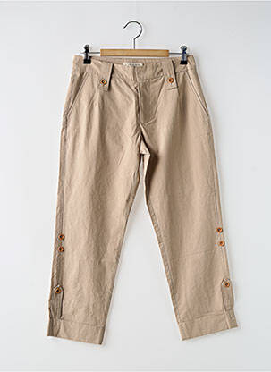 Pantalon 7/8 taille à pinces taille normale beige VERTIGO femme