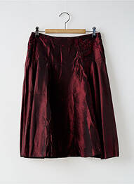 Jupe mi-longue fermeture zip latéral rouge VERTIGO femme