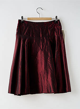 Jupe mi-longue fermeture zip latéral rouge VERTIGO femme