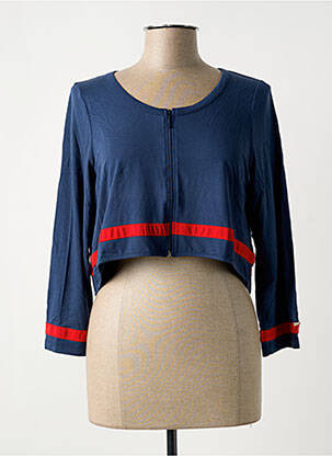 Gilet manches longues bleu MALOKA pour femme