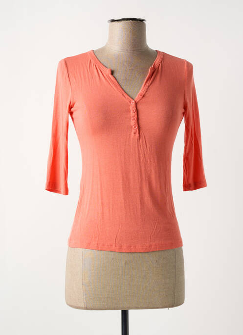 T-shirt col v manches 3/4 orange LA FEE MARABOUTEE femme