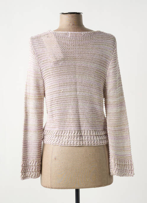 Gilet manches longues rose MAILLE LOVE pour femme