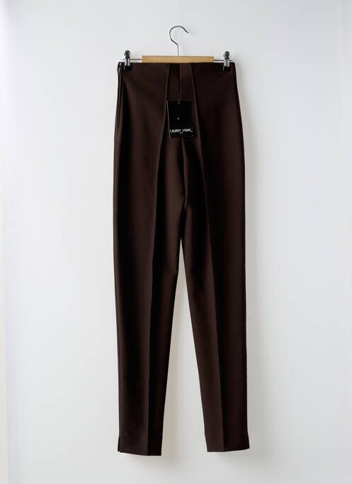 Pantalon slim marron LAUREN VIDAL pour femme