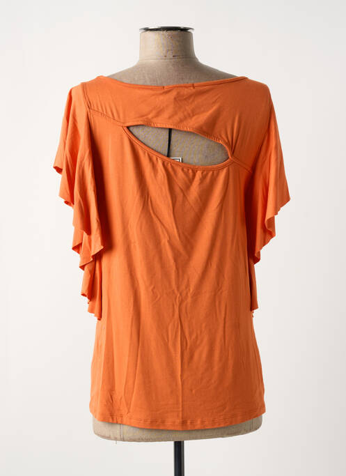T-shirt stretch manches courtes orange MALOKA femme