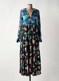Robe longue manches longues manches longues bleu PEACE + LOVE femme