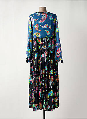 Robe longue manches longues manches longues bleu PEACE + LOVE femme
