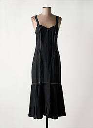 Robe longue coupe cintrée fines bretelles noir ROSA ROSAM femme