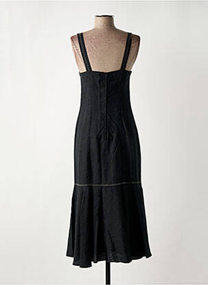 Robe longue coupe cintrée fines bretelles noir ROSA ROSAM femme
